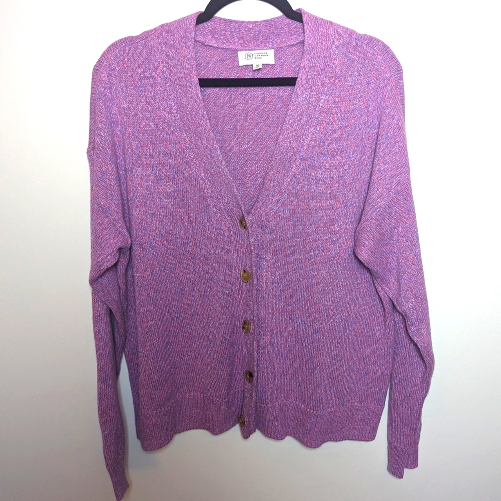 Marled V-Neck Button-Front Cardigan